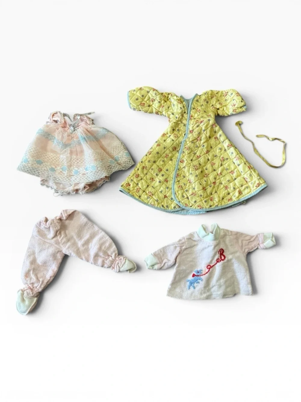 Collection of Vintage Doll Clothing - Variety of Handmade & Manufactured Items